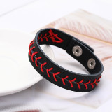 Wax thread hand sewn baseball wristband bracelet