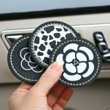 Creative Car Cup Mat Chessboard Camellia Anti slip Mat Water Cup Mat Water Diamond
