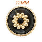12mm snap button metal rhinestone Golden Silver Flower Pearl Snowflake