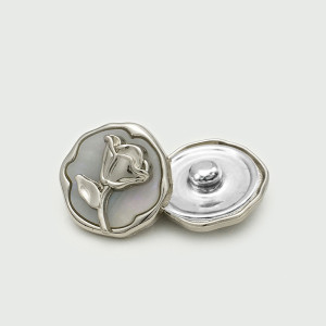 20mm snap button metal rhinestone Golden Silver Flower Pearl Snowflake