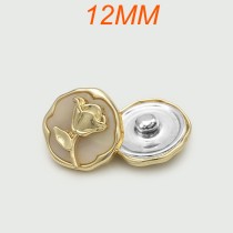 12mm snap button metal rhinestone Golden Silver Flower Pearl Snowflake