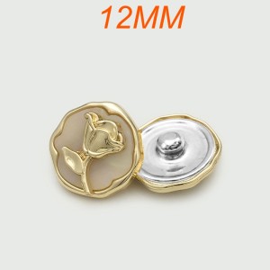 12mm snap button metal rhinestone Golden Silver Flower Pearl Snowflake