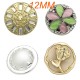 12mm snap button metal rhinestone Golden Silver Flower Pearl Snowflake