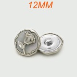 12mm snap button metal rhinestone Golden Silver Flower Pearl Snowflake