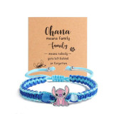 Hot selling anime cartoon interstellar baby Stitch hand woven women's children's bracelet