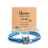 Hot selling anime cartoon interstellar baby Stitch hand woven women's children's bracelet