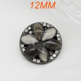 12mm snap button metal rhinestone Golden Silver Flower Pearl Snowflake