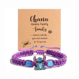Hot selling anime cartoon interstellar baby Stitch hand woven women's children's bracelet