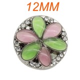 12mm snap button metal rhinestone Golden Silver Flower Pearl Snowflake
