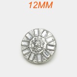 12mm snap button metal rhinestone Golden Silver Flower Pearl Snowflake