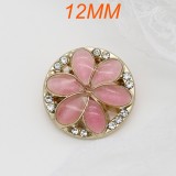 12mm snap button metal rhinestone Golden Silver Flower Pearl Snowflake