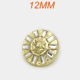 12mm snap button metal rhinestone Golden Silver Flower Pearl Snowflake