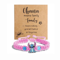 Hot selling anime cartoon interstellar baby Stitch hand woven women's children's bracelet