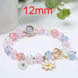 Daisy 1 buttons With  snap crystal Elasticity  bracelet fit12MM  snaps jewelry