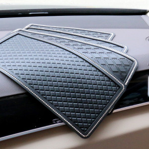 Car perfume accessories diamond inlaid anti slip mat grid storage mat