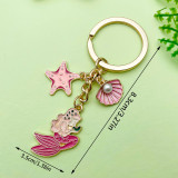 Dripping Oil Sea Star Dolphin Shell Exquisite Girl Bag Pearl Keychain