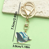 Dripping Oil Sea Star Dolphin Shell Exquisite Girl Bag Pearl Keychain