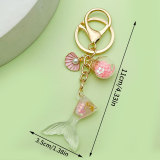 Dripping Oil Sea Star Dolphin Shell Exquisite Girl Bag Pearl Keychain