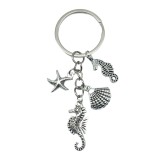Dripping Oil Sea Star Dolphin Shell Exquisite Girl Bag Pearl Keychain