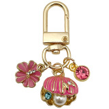 Dripping Oil Sea Star Dolphin Shell Exquisite Girl Bag Pearl Keychain