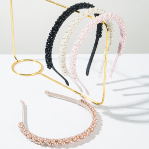 Hand wrapped pearl headband French headband hair accessory