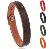 retro  cowhide bracelet with adjustable multi-color genuine leather bracelet