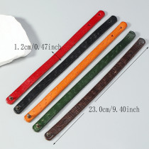 retro  cowhide bracelet with adjustable multi-color genuine leather bracelet