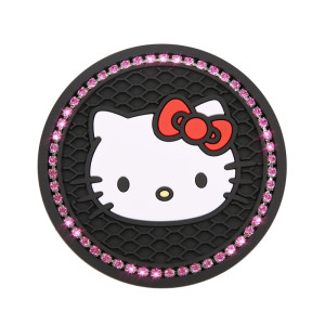 Cartoon KT Cat Multi functional Car Insulated Cup Mat Interior Supplies Cute Door Slot Mat Anti slip Mat