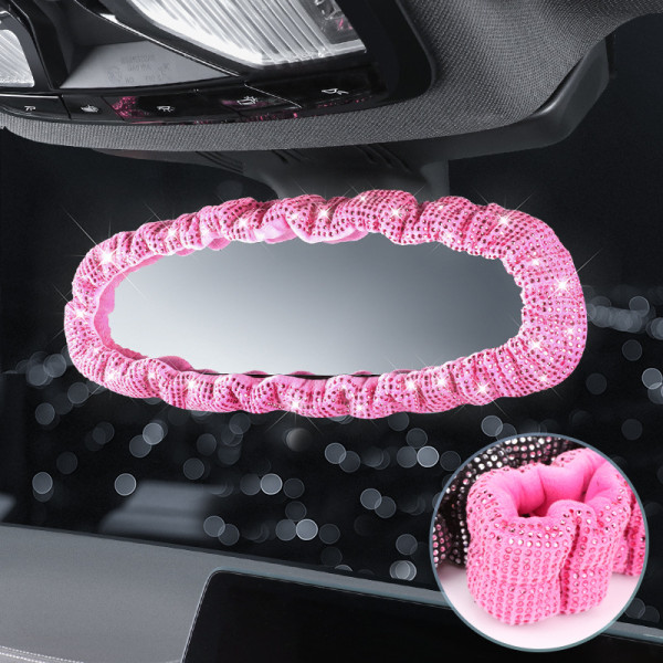 Car interior diamond studded handbrake, gear shift, seat belt, shoulder guard, hot pressed diamond rearview mirror cover, ladies' full drill bit pillow handle cover