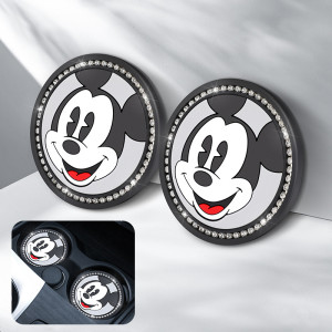 Diamond studded Mickey Mouse coaster creative multifunctional car crystal anti slip mat car interior supplies