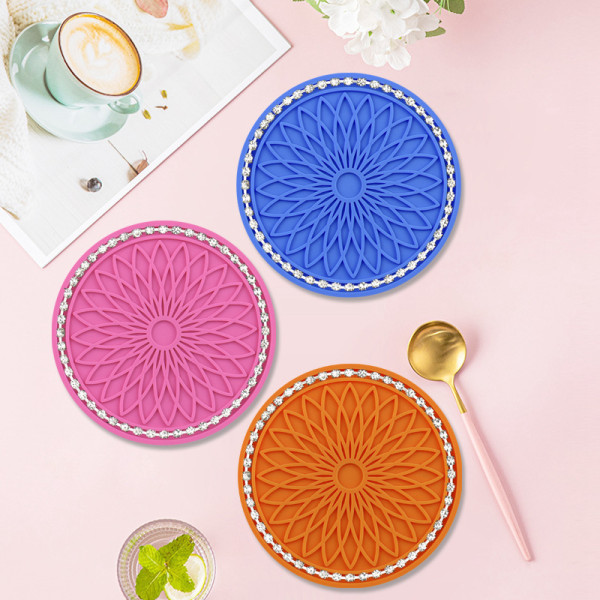Flower Car Cup Mat Silicone Water Cup Mat Thermal Insulation Mat
