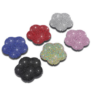 Car full diamond plum blossom coaster car inlaid diamond coaster decoration for women