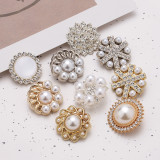22mm snap button metal rhinestone Golden Silver Flower Pearl Snowflake love