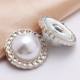 20mm snap button metal rhinestone Golden Silver Flower Pearl Snowflake love