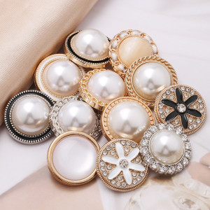 20mm snap button metal rhinestone Golden Silver Flower Pearl Snowflake love