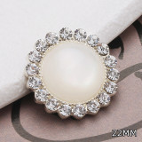 22mm snap button metal rhinestone Golden Silver Flower Pearl Snowflake love