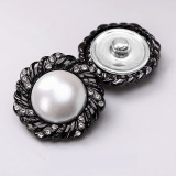 23mm snap button metal rhinestone Golden Silver Flower Pearl Snowflake love