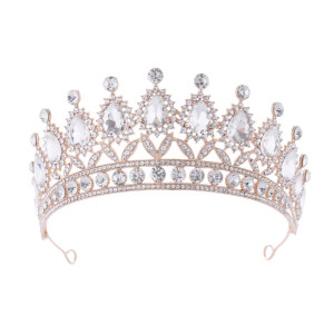Baroque Bridal Crown Headpiece Queen Alloy High End Crown Wedding Accessories
