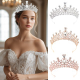 Wedding headwear alloy rhinestone bridal crown performance European and American crown wholesale