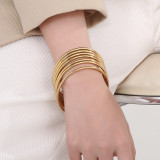 set (7pcs) stainless steel 304 round 3mm bangle with seamless interface integrated molding bracelet