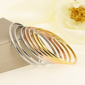 Handmade multi circle layered spherical 18K gold-plated bangle 3.6mm wide Stainless steel bracelet Set (7pcs)
