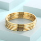 set (7pcs) stainless steel 304 round 3mm bangle with seamless interface integrated molding bracelet
