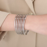 set (7pcs) stainless steel 304 round 3mm bangle with seamless interface integrated molding bracelet