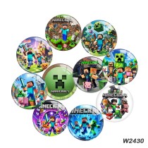 20MM 10pcs/lot Cartoon Games glass snap button charms