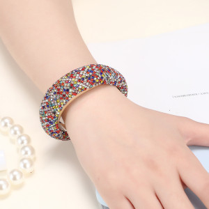 New leopard print full diamond bracelet, fashionable and super sparkling rhinestone bangle