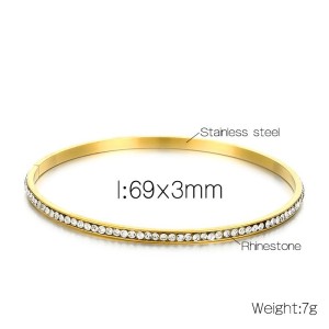 Fashion Handpiece 5.5mm Wide Single Ring Multi Layer Stacked Round Smooth Diamond Inlaid Stainless steel Bracelet