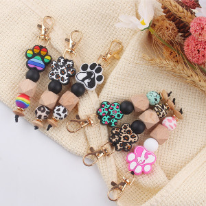 New Creative DIY Cartoon Dog Claw Pendant Handmade Silicone Bead Bag Pendant Keychain