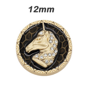 20mm 12MM Metal unicorn snap button charms