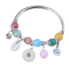 Famati's Hand Evil Eye Bracelet Women's Rose Shell Crystal Beaded Bracelet fit 12mm 20mm snap button