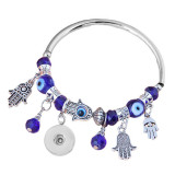 Famati's Hand Evil Eye Bracelet Women's Rose Shell Crystal Beaded Bracelet fit 12mm 20mm snap button
